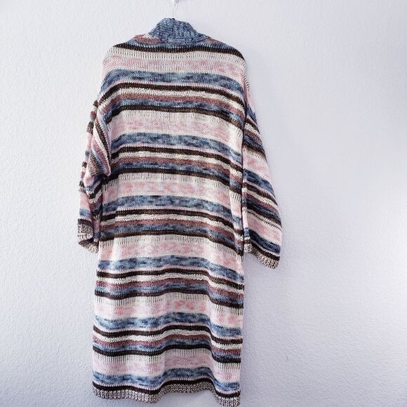Anthropologie Lizzie Shimmer Knit Longline Cardigan Duster Kimono - Picture 6 of 11